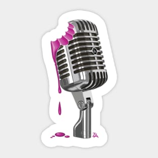 Bite the Microphone Pink Sticker